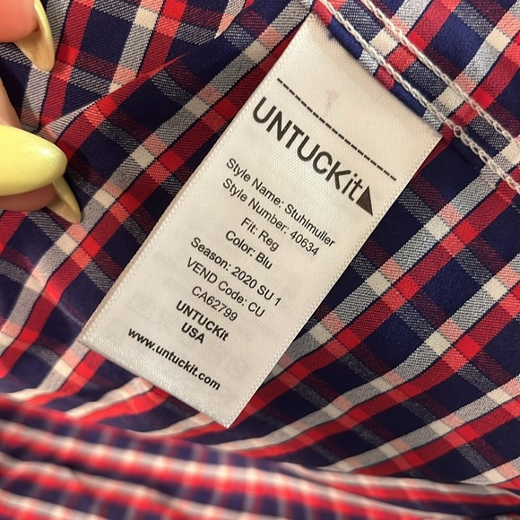 UNTUCKit Casual Button Down Shirt Plaid Size XL Long Sleeves Men - Picture 5 of 7